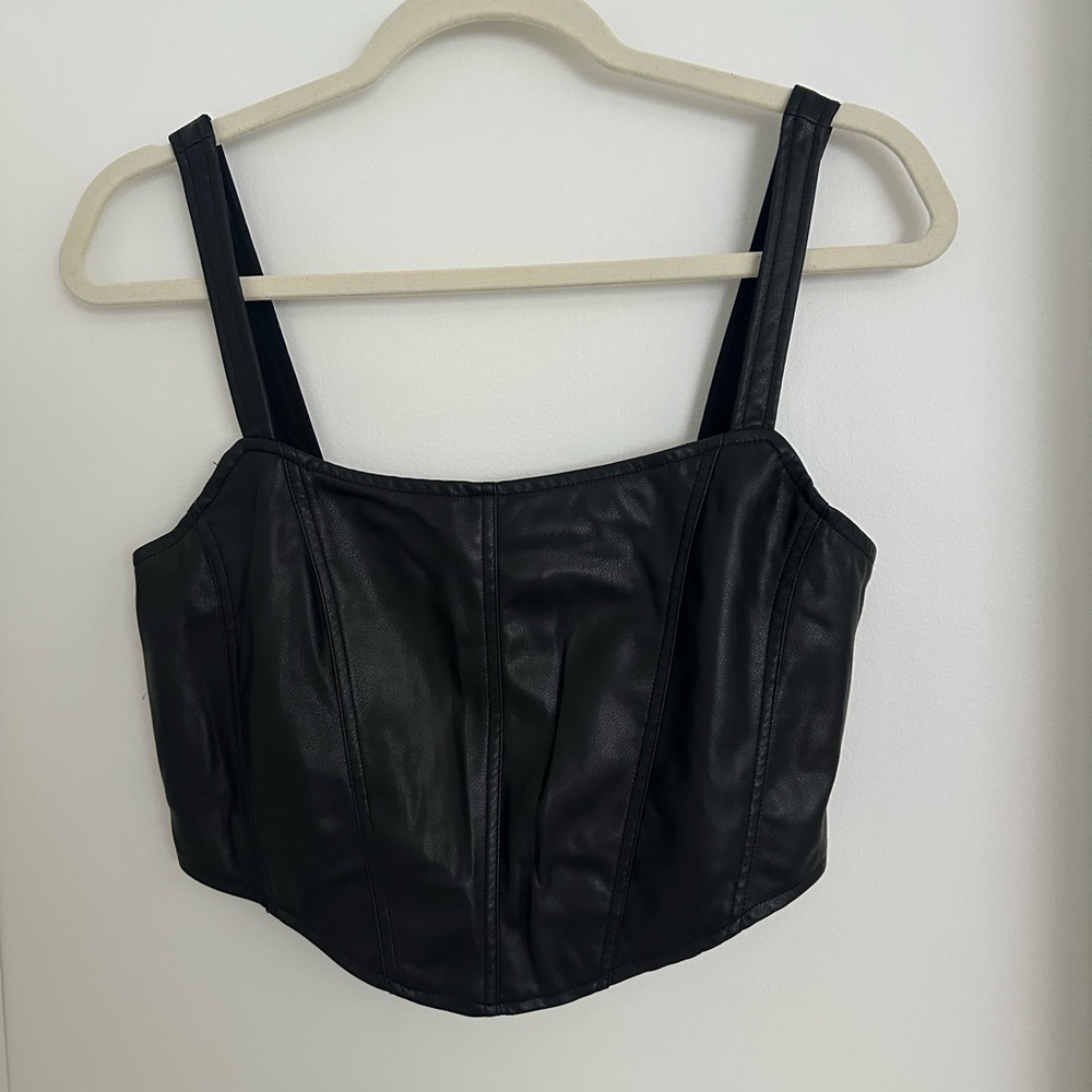 Garage Black Sleeveless Crop Top Bustier